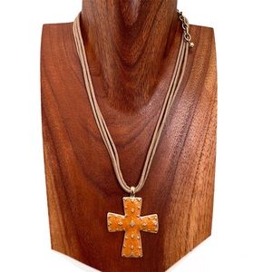Cross Pendant Cord Necklace